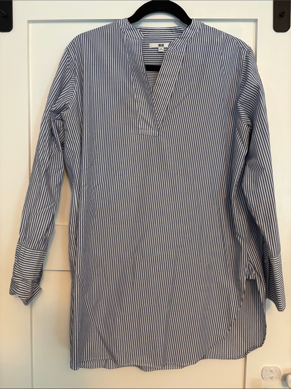 Uniqlo Blue and White Striped Casual Button-Down Tunic